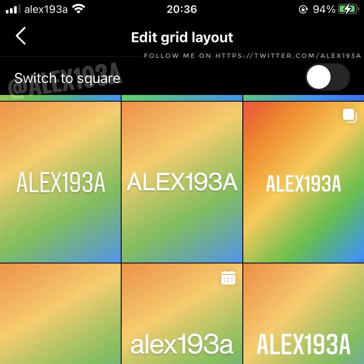 alex193a's tweet photo. #Instagram is working on a setting to change the aspect ratio of your profile grid between 4:5 and square format 👀 https://t.co/vmr3Xieukk