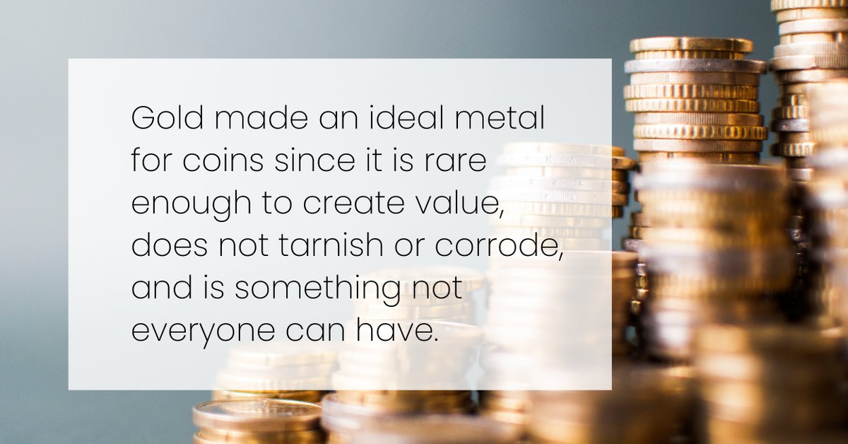 From a strictly elemental standpoint, gold is an ideal medium of exchange for goods and services. It is a good choice for coins since it is rare enough to create value, does not tarnish or corrode, and is something not everyone can have. 

#joinoiii $oiii