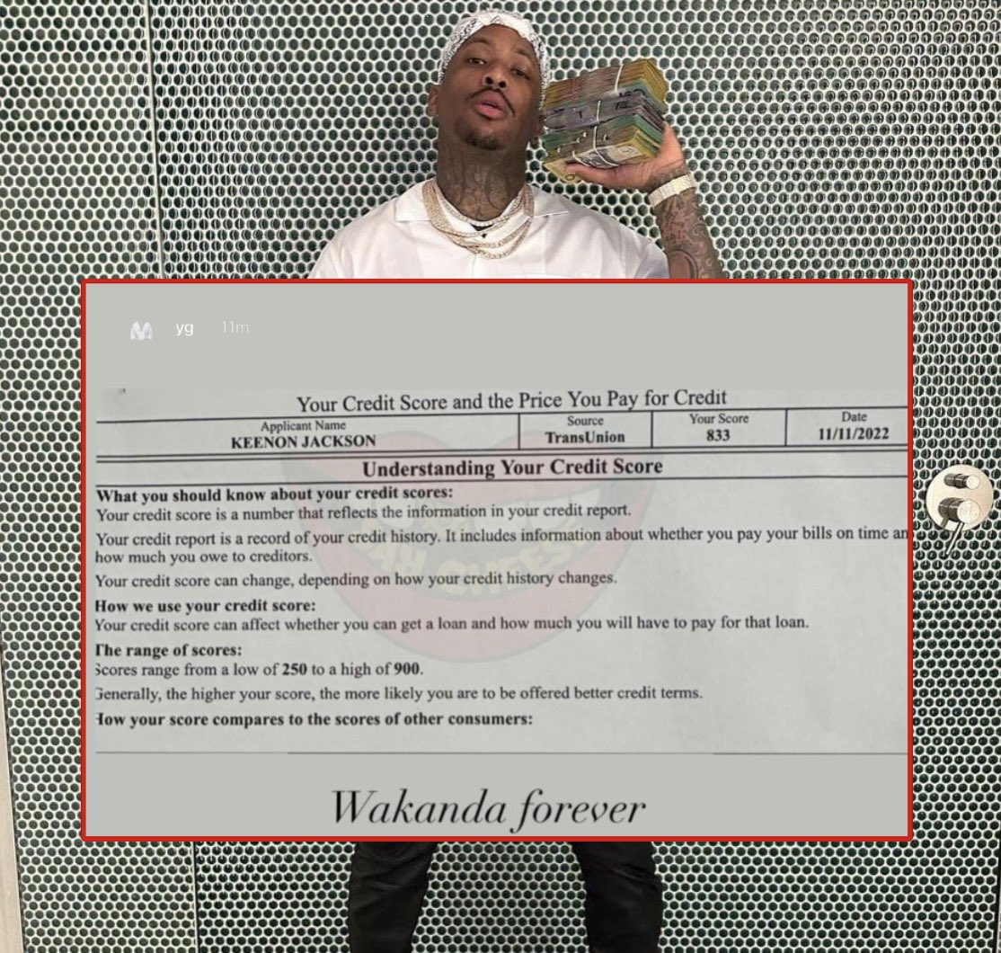 SaycheeseDGTL's tweet photo. YG reveals his credit score https://t.co/2gs5ksl5GJ