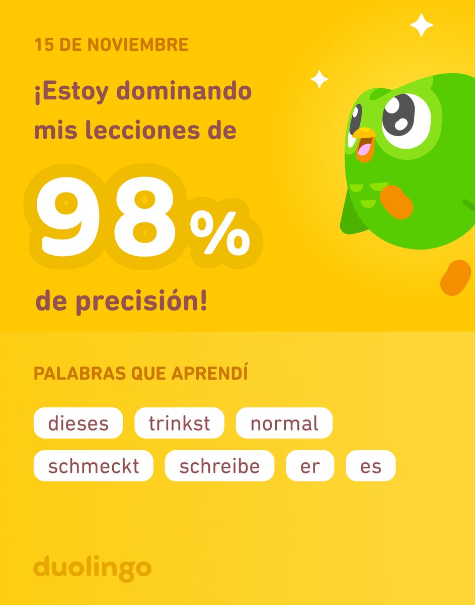 ¡Estoy aprendiendo alemán en Duolingo! Es gratis, divertido y efectivo.