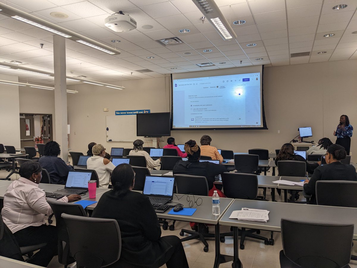 Getting (Google) Suite training with our CNC staff! Learning about Google Forms from <a href="/AngelicaJSmith/">Angelica Smith</a>