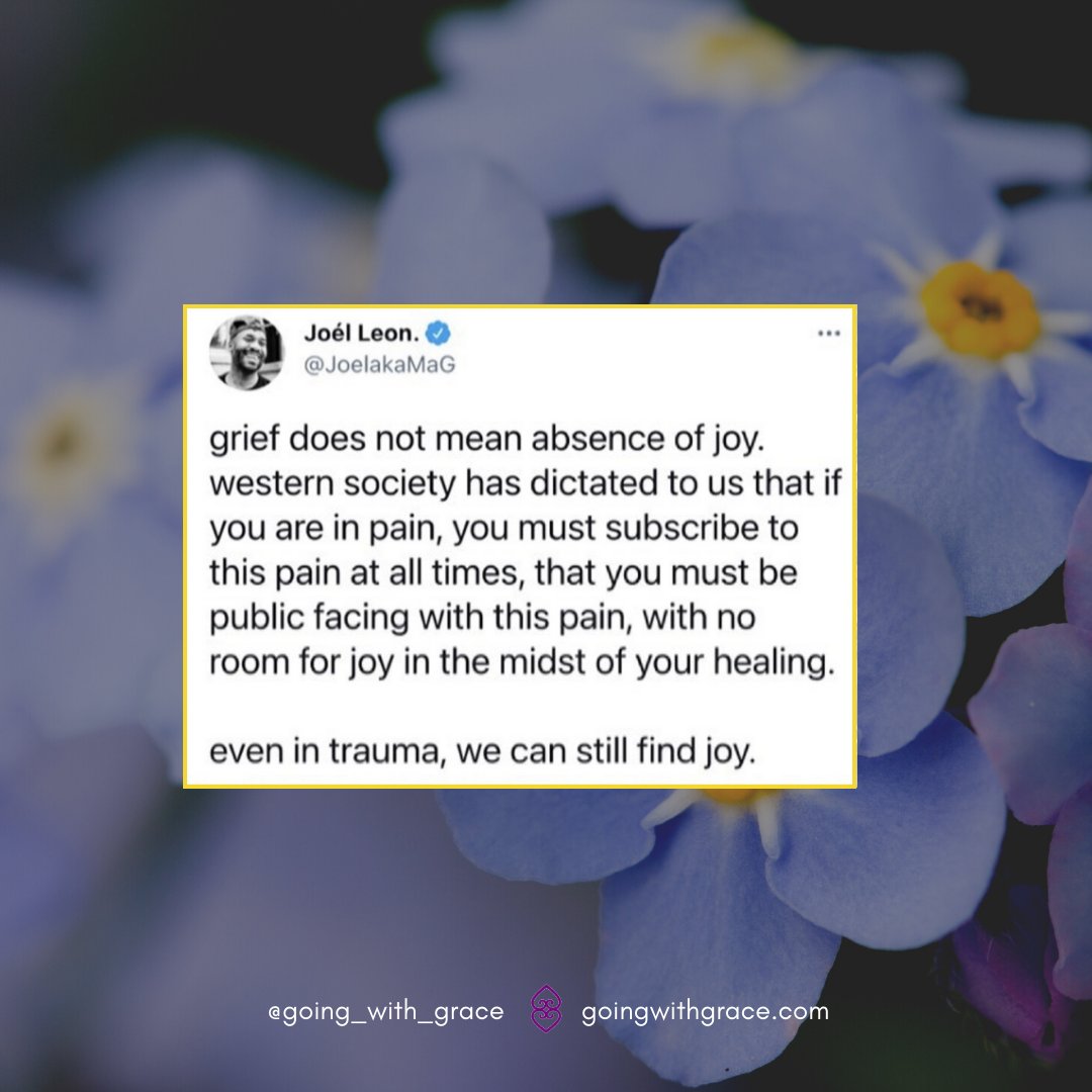 Experiencing joy while also experiencing grief is possible. We are complex beings and these are complex emotions. Let's give ourselves some grace to feel all of our feelings—and sometimes concurrently. 🙏🏿💜@iamjoelleon