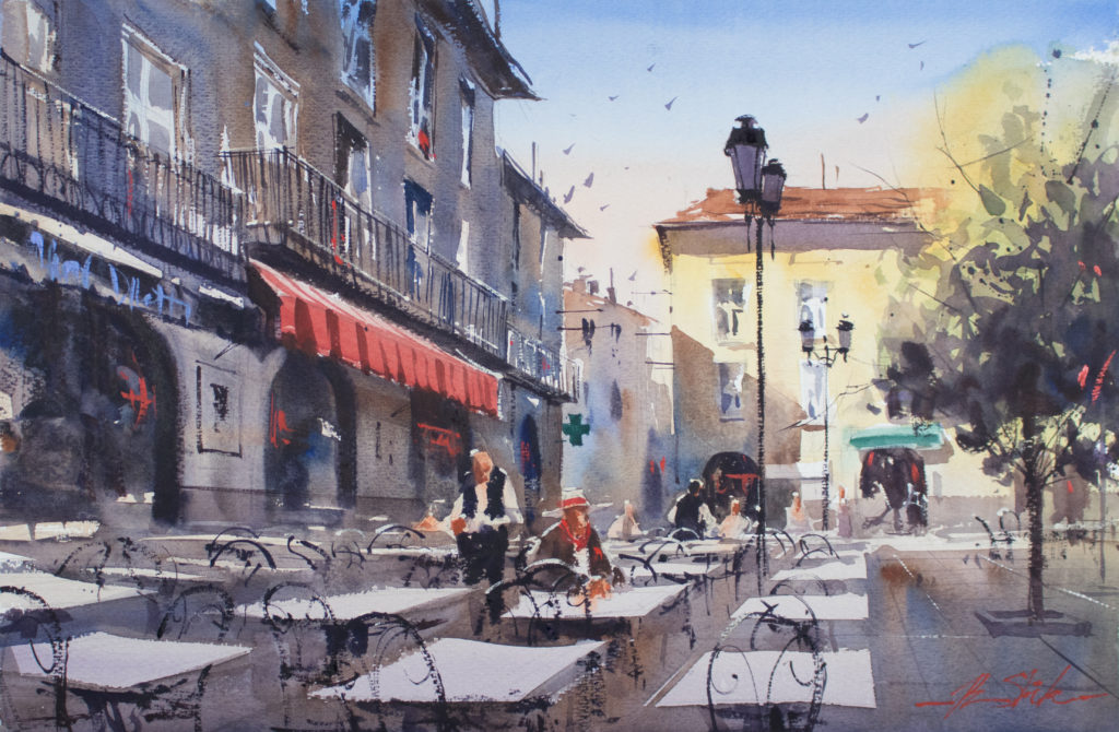 amwatercolor's tweet photo. Ron Stocke demonstrates his process for combining shapes and ending with a flourish of calligraphic details to create watercolor paintings with impact. https://t.co/woqtajvcx8