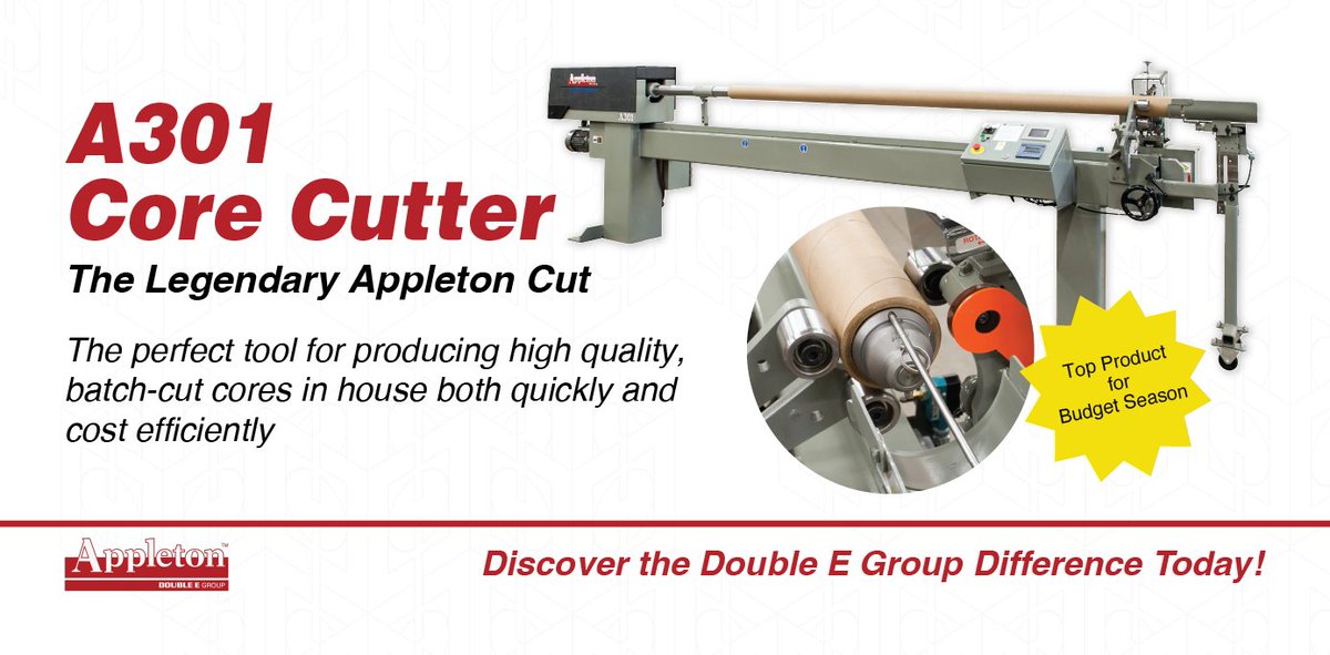 AppletonMfg's tweet image. Rugged &amp;amp; affordable, this fixed-knife core cutter automatically advances &amp;amp; cuts the core to precise, pre-set lengths.

Learn more: bit.ly/3wFQ8Se

#convertingindustry #corecutters #paperconverting #paperindustry #convertingequipment #manufacturing #engineering