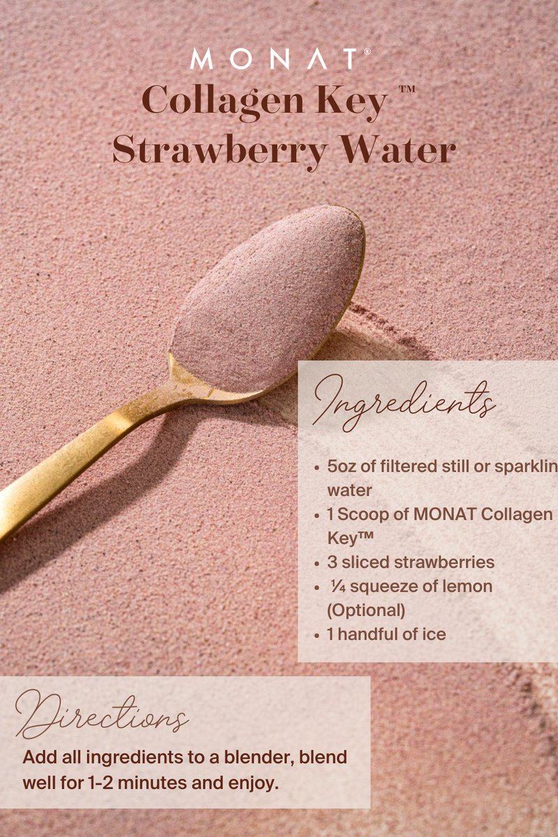 MONATOfficial's tweet photo. Aside from a negroni sbagliato being our drink of choice, this one was our second favorite.😉
✨ Water, but make it beautiful.✨
R/T this for how-to on making🍓 Strawberry Collagen Key™️ Water 🍓
#MONATWellness #MONATCollagenKey #CollagenWater https://t.co/sDkIJFQJM0