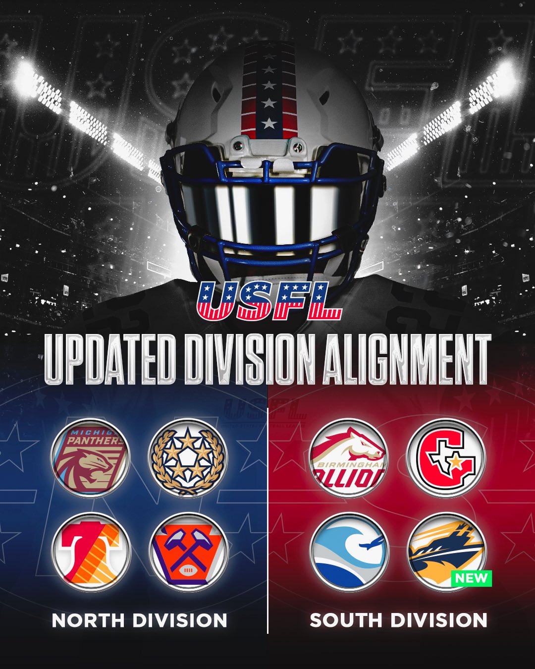 USFL on Twitter "Here’s a look at the updated division alignment for