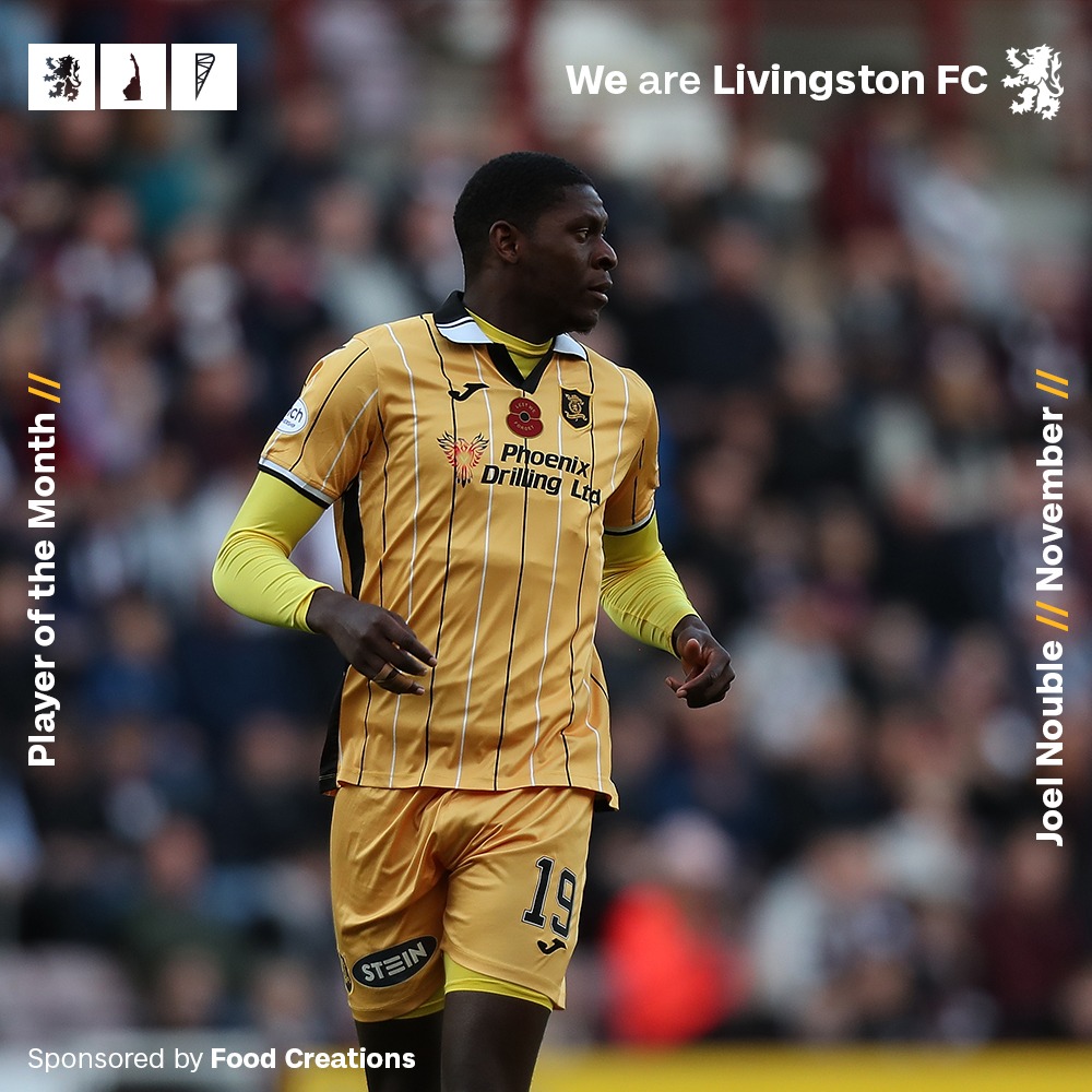 LiviFCOfficial's tweet photo. It's a third @Food_Creations Player of the Month award for @OfficialNoubz after you guys crowned him the winner for November! 🏆

Joel picked up 48.8% of the vote, with @stephenkelly_50 2nd on 25.9%, @Jackfitz14 3rd with 13.1% &amp; @SeanKelly_93 4th with 12.2%.

Well in, Noubz! 👏 https://t.co/bxTLmBSzGh