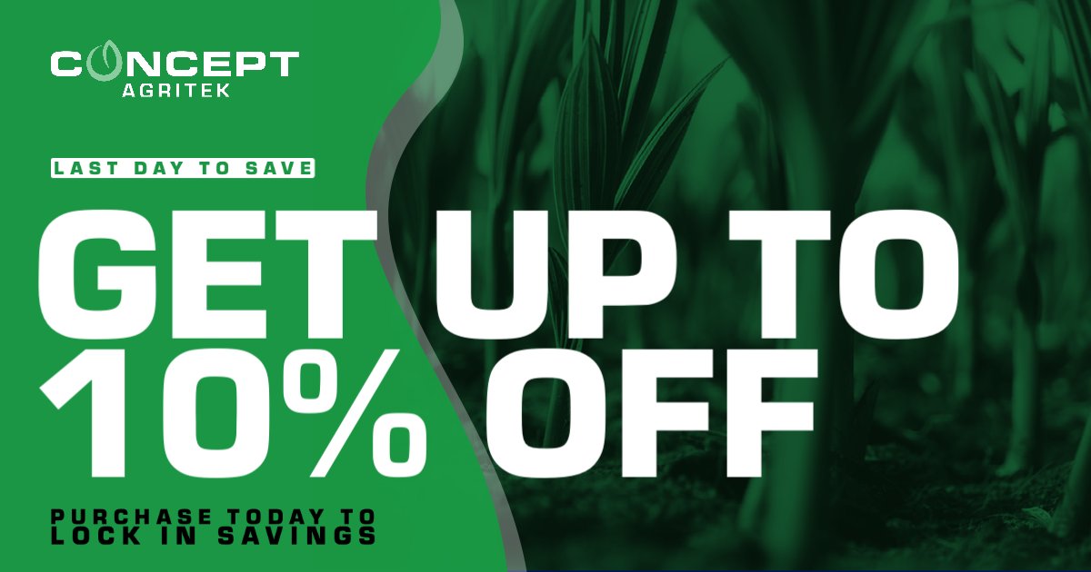 We are kicking off the holiday season a little early with THREE ways to save! Check it out at the link below: 
 conceptagritek.com/contact-us/