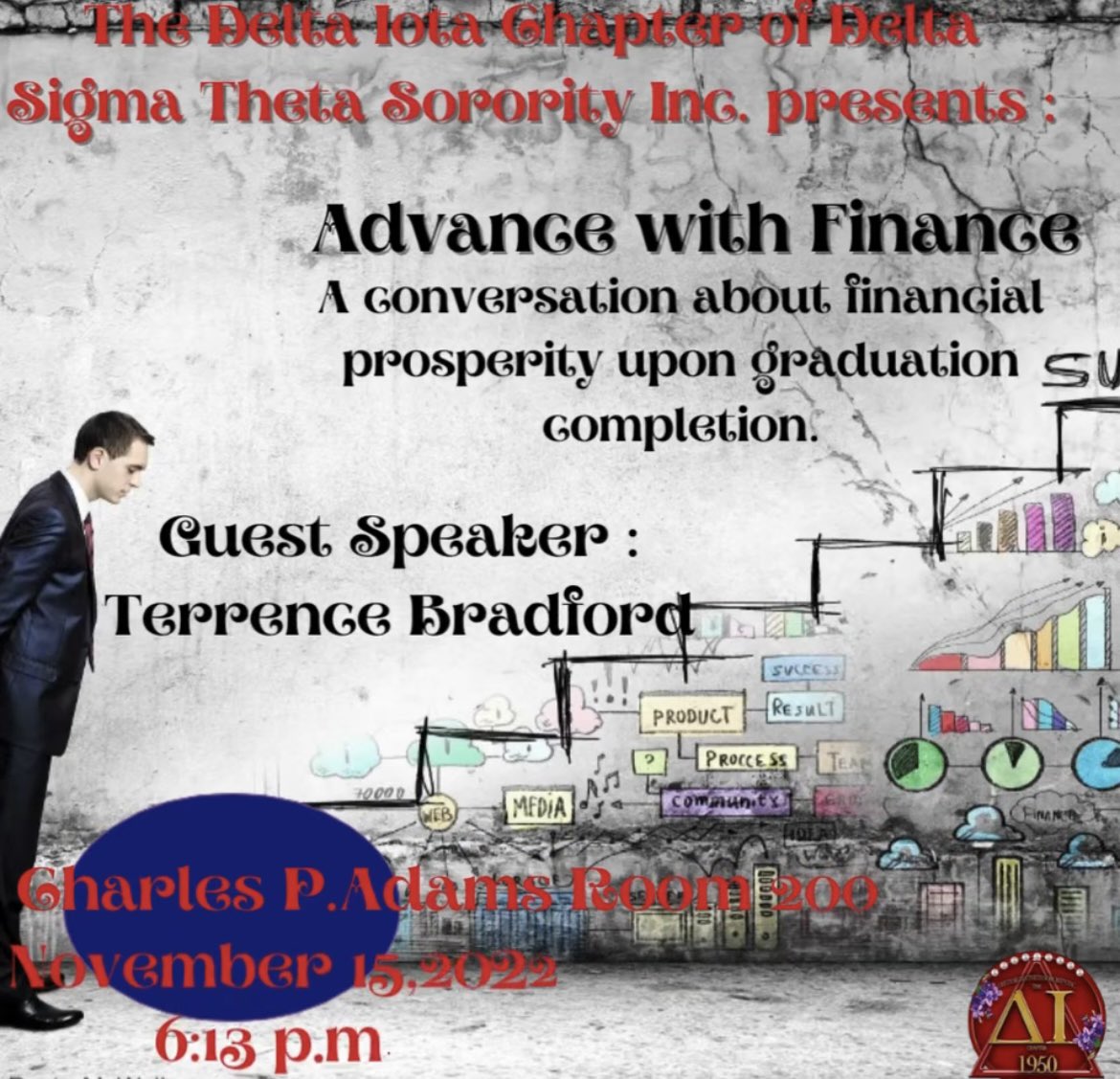 Join us tonight for a conversation about finances in Charles P. Adams room 200 @ 6:13pm!❤️💰#GramFam