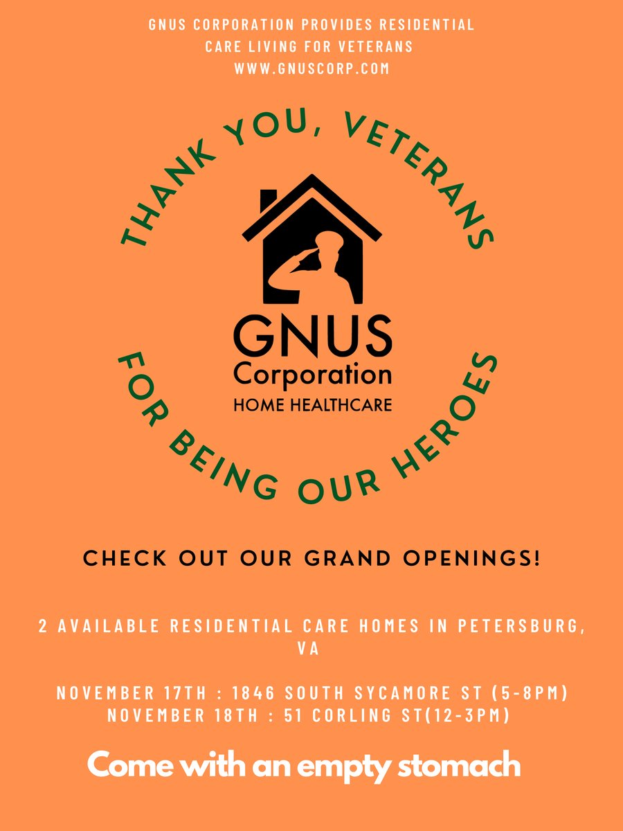The public is invited to the Grand Opening of two residential care facilities for veterans.