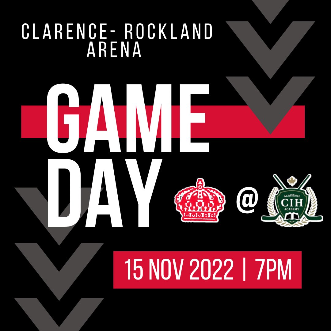 🔴⚪️ GAME DAY ⚪️🔴

🆚 CIHA
⏰ 7:00pm
📍 Clarence-Rockland Arena
📺 <a href="/MyHockeyTV/">HockeyTV</a>

<a href="/HEOU18AAA/">HEO U18 AAA 2023-2024</a> <a href="/CIHAcademy/">CIH Academy</a>
