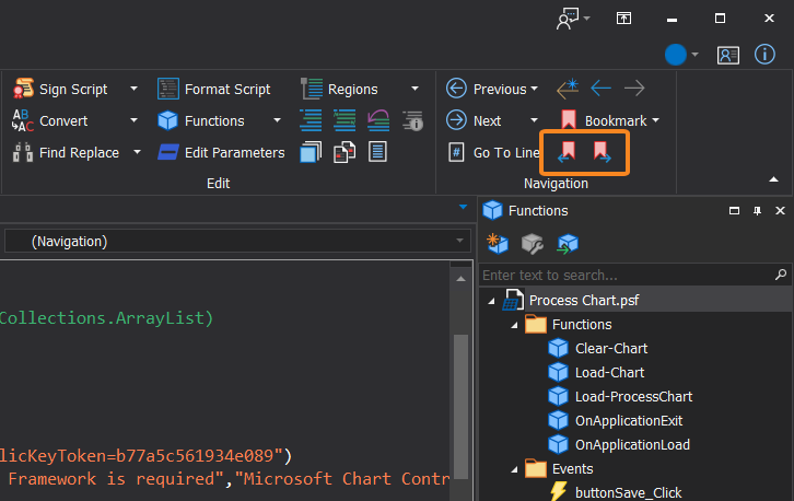 SAPIENTech's tweet image. In #PowerShellStudio you can navigate to bookmarks from the ribbon or from the Navigation drop-down at the top of the Editor. 👍
Home ribbon > Navigation group:
👉 Next Bookmark (F2)
👉 Previous Bookmark (Shift+F2)
#SAPIENTech #PowerShell #pwsh #scripting #DidYouKnow