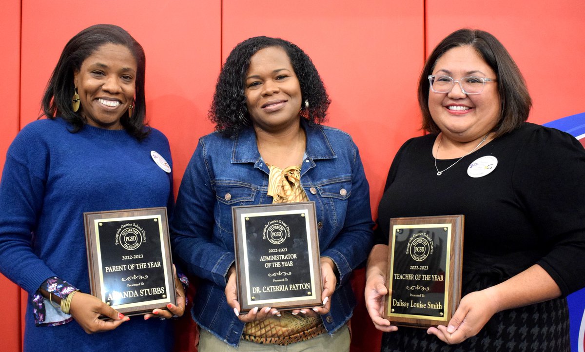 Congrats to our PGSD Administrator of the Year Dr. Caterria Payton, Pascagoula High School; our PGSD Teacher of the Year Louise Smith, Gautier Middle School; and our PGSD Parent of the Year Amanda Stubbs, parent volunteer at Singing River Academy!