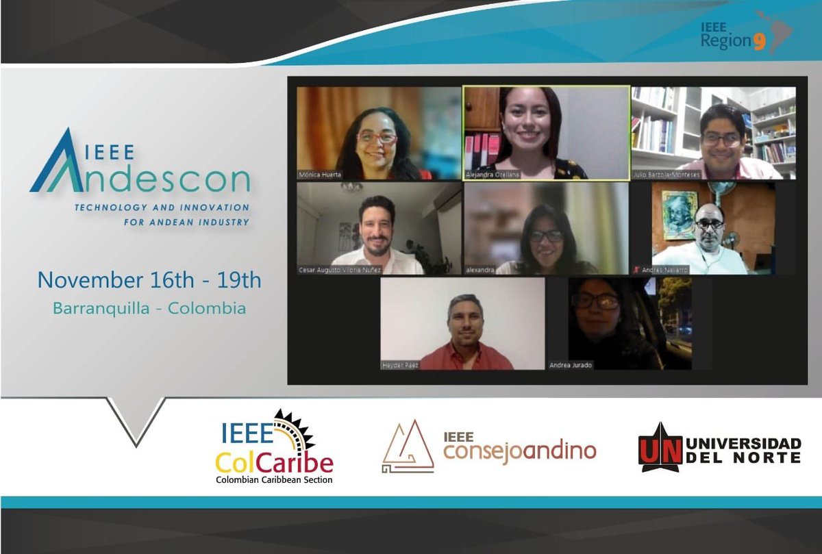 CesarViloriaN's tweet photo. Estamos felices de recibir en @UninorteCO a los cerca de 100 ponentes, 6 conferencistas y 5 tutores de #ANDESCON2022, la Conferencia de IEEE Consejo Andino. https://t.co/Uo7Oh71hbK