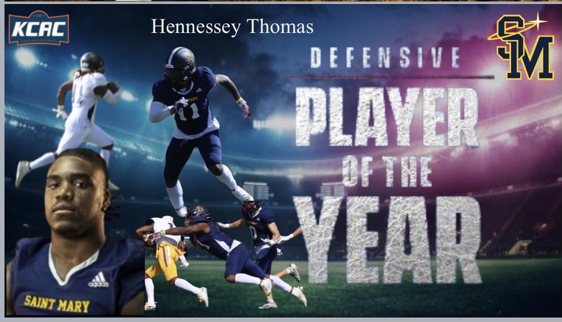 That’s our guy!!! Hennessy Thomas was voted KCAC Defensive Player of the Year!!! Also 1st Team All KCAC LB! #HaloCrew💫 #AllConference