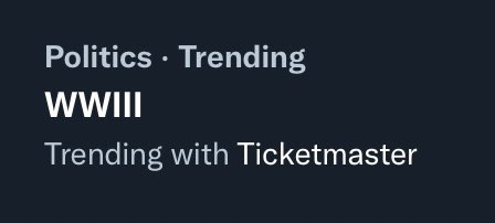 It appears #Ticketmaster  are selling tickets to #WWIII