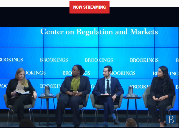BrookingsEcon's tweet photo. Our final #FutureCryptoReg panel now focuses in on consumer protection in #crypto and other digital assets - w/ @Tonantzin_LC, Andrea Donkor (@PayPal), @JackSolowey, and Kaitlin Asrow (@NYDFS).
Watch live: https://t.co/futU3loVZ8 https://t.co/3XANwgW7v6