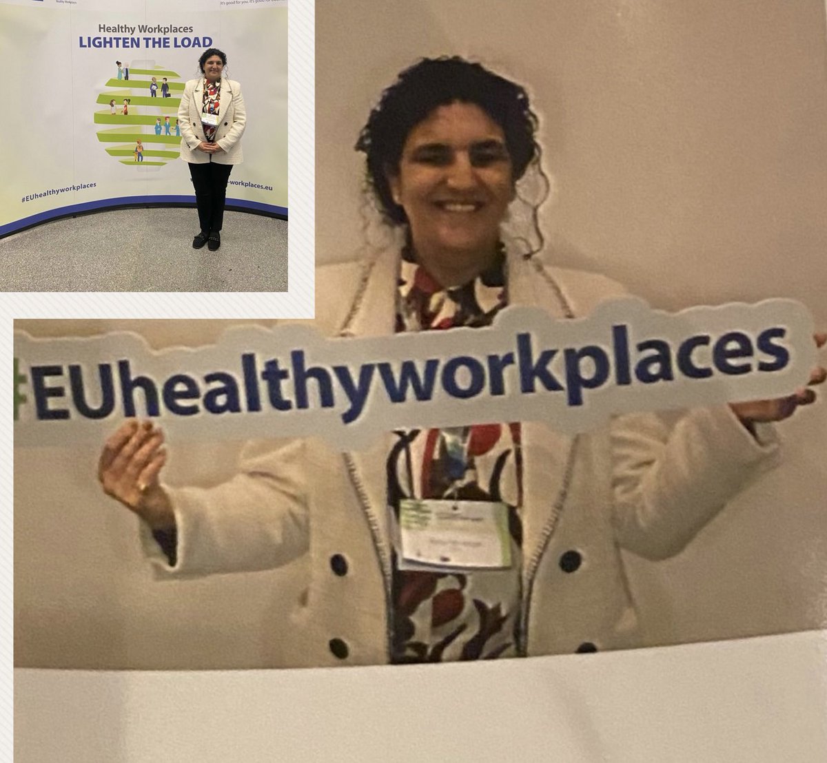 Aepsal's tweet photo. Mireya Rifá @mireyarifa Presidenta @enshpo y Vicepresidenta @Aepsal en #EUOSHAsummit 
#EUhealthyworkplaces 
Ya la tenemos de vuelta, #seguimoscaminando #PRL #SST #somosconocimientocompartido https://t.co/sNExGerBiO