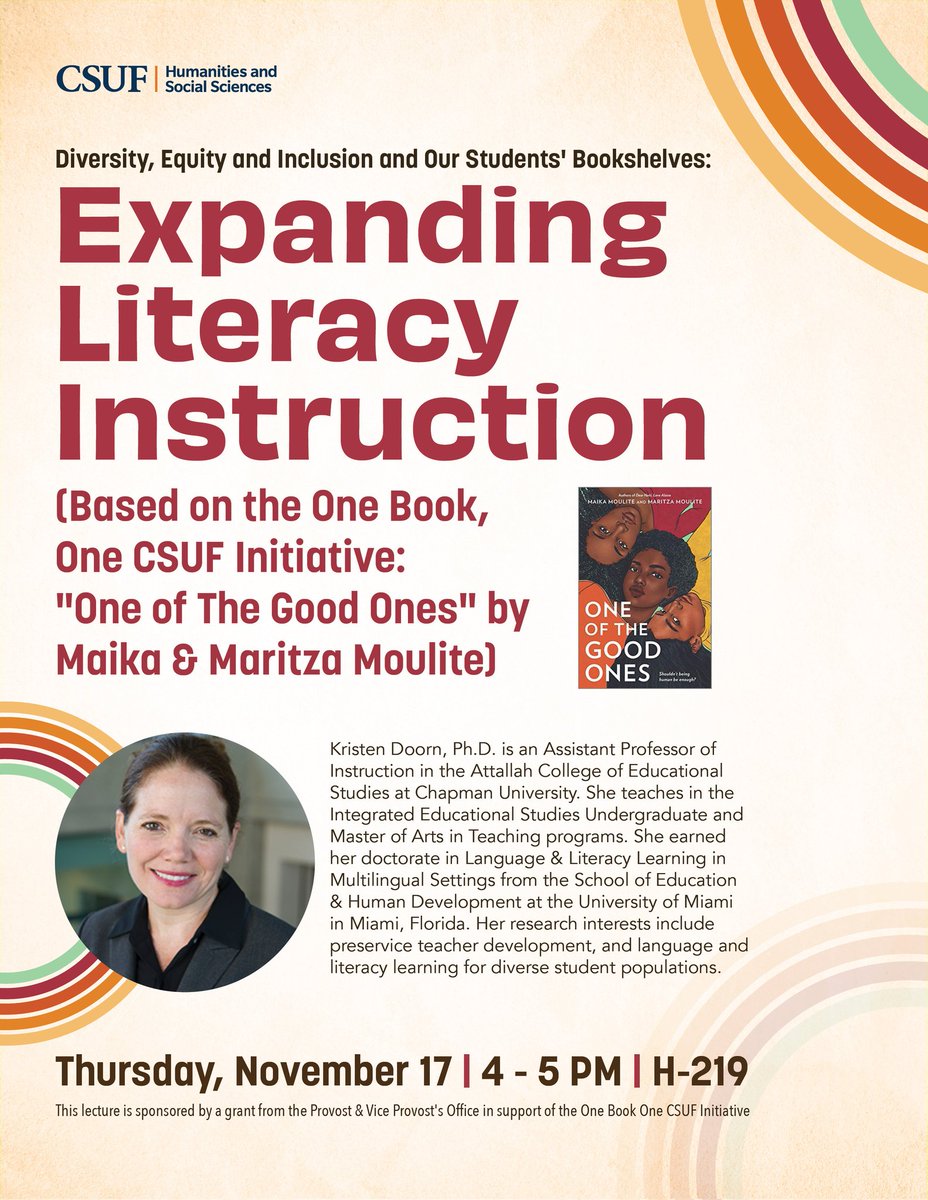 Come join us for this wonderful talk, Expanding Literacy Instruction, on Thursday 11/17 from 4-5pm in room H-219! #pollaklibrary #writingcenter #csufwritingcenter #literacy #calstatefullerton #csuf