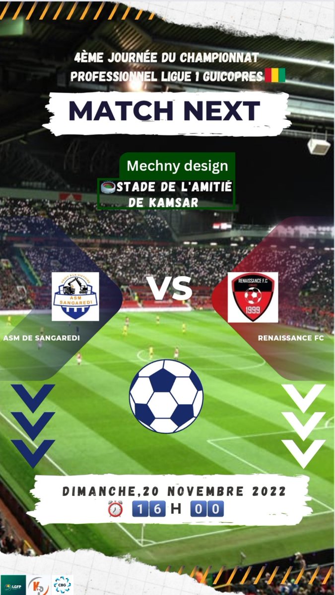 Prochaine étape à domicile pour se mesurer à la Renaissance Fc de Bonfi ce dimanche,  20 novembre à 16h au stade de l'amitié au compte de la quatrième journée du championnat professionnel ligue 1Guicopres.

 #TeamAsm
#ASMSvsRENAISSANCE
#KP
#CBG 
#DroitalaVictoire