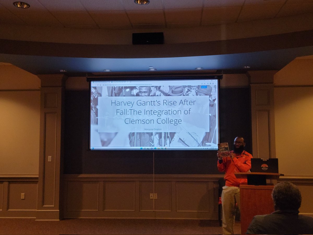 Despite the rain, a great evening listening to Marquise Drayton discuss Harvey Gantt and integration at Clemson