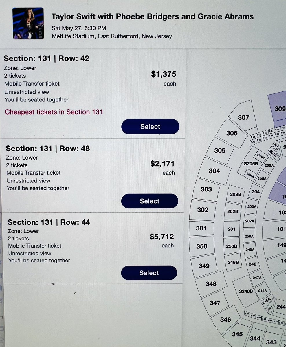 Cyntweet's tweet photo. And @taylorswift13 tickets are up on StubHub for $1k+ each, exactly the price gauging she was trying to avoid @Ticketmaster #bs https://t.co/kbbybR2YLC