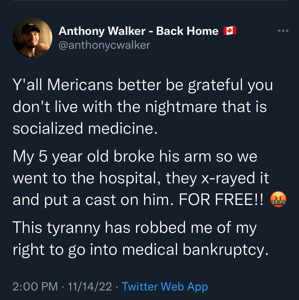 This is exactly the reason why we need to privatize our health care! This man didn't even have the chance to go into bankruptcy. Also, will anyone think of the insurance companies? Get real Ontario! #Wearegettingitdone