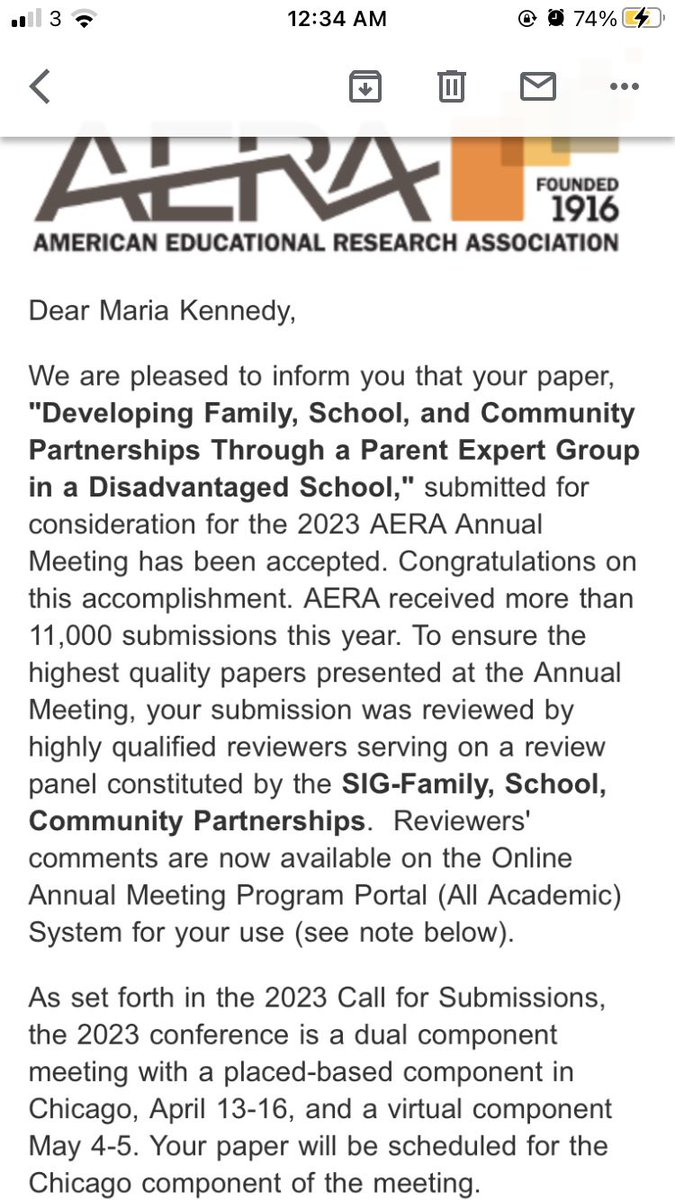 Mariaken466's tweet photo. Delighted to be offered the opportunity to present my research at the @AERA_EdResearch conference in Chicago next April 📚✈️ @SchoolofEdTCD @anndeibh @bankoninclusion #AERA23 #IrishResearch https://t.co/89rcsmBaFn