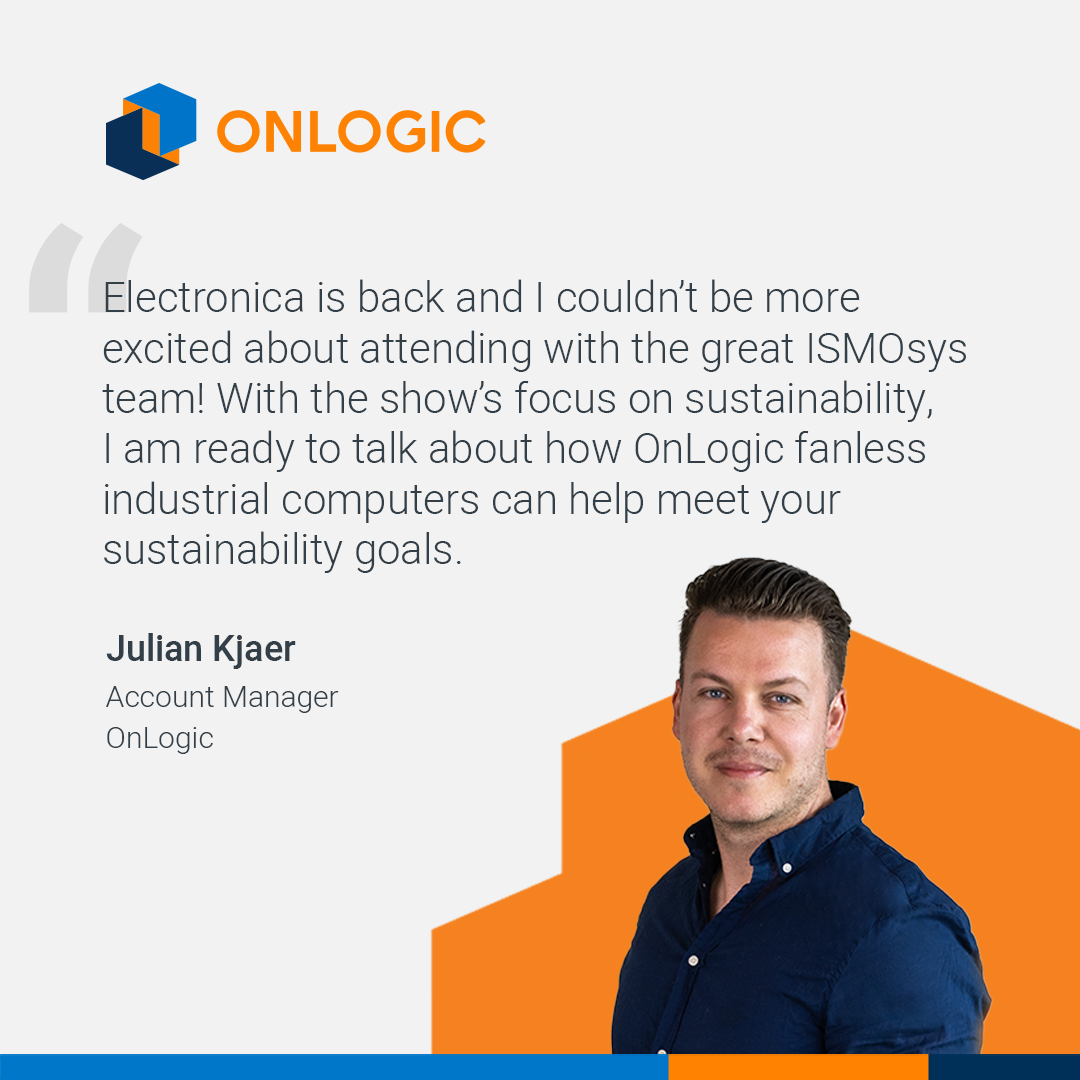 OnLogic's tweet image. We had a great first day at @electronicaFair - lots of exciting conversations! Be sure to stop by tomorrow for Day 2 to chat with Julian and the rest of the #OnLogic team. You can find us at the @Ismosys booth (C2.158) - just look for the #orange computers. #electronica