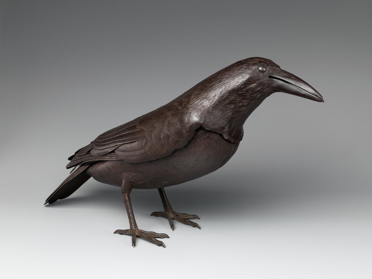 Okimono in the Form of a Raven, by Myōchin Munesuke, early 18th century