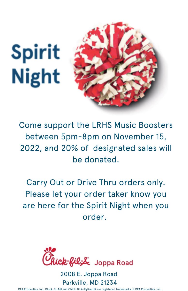 Come out to support the LRHS Music Boosters on Nov. 15th !!