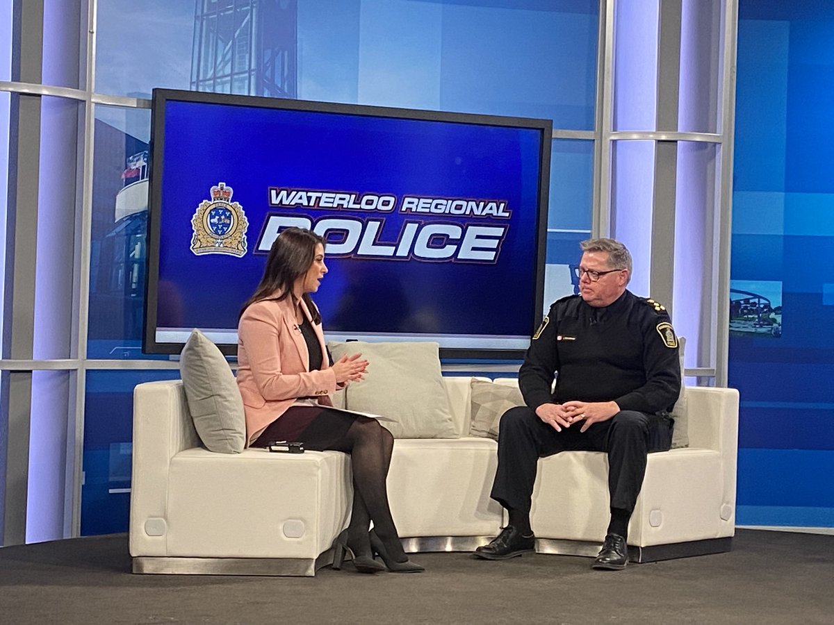 WRPSToday's tweet photo. Thank you to @APintoCTV and @CTVKitchener for inviting Acting Chief Goodman in for #ChiefChat.
Great opportunity to highlight the great work our members are doing to ensure public safety in @RegionWaterloo. https://t.co/BeuU9O62wb