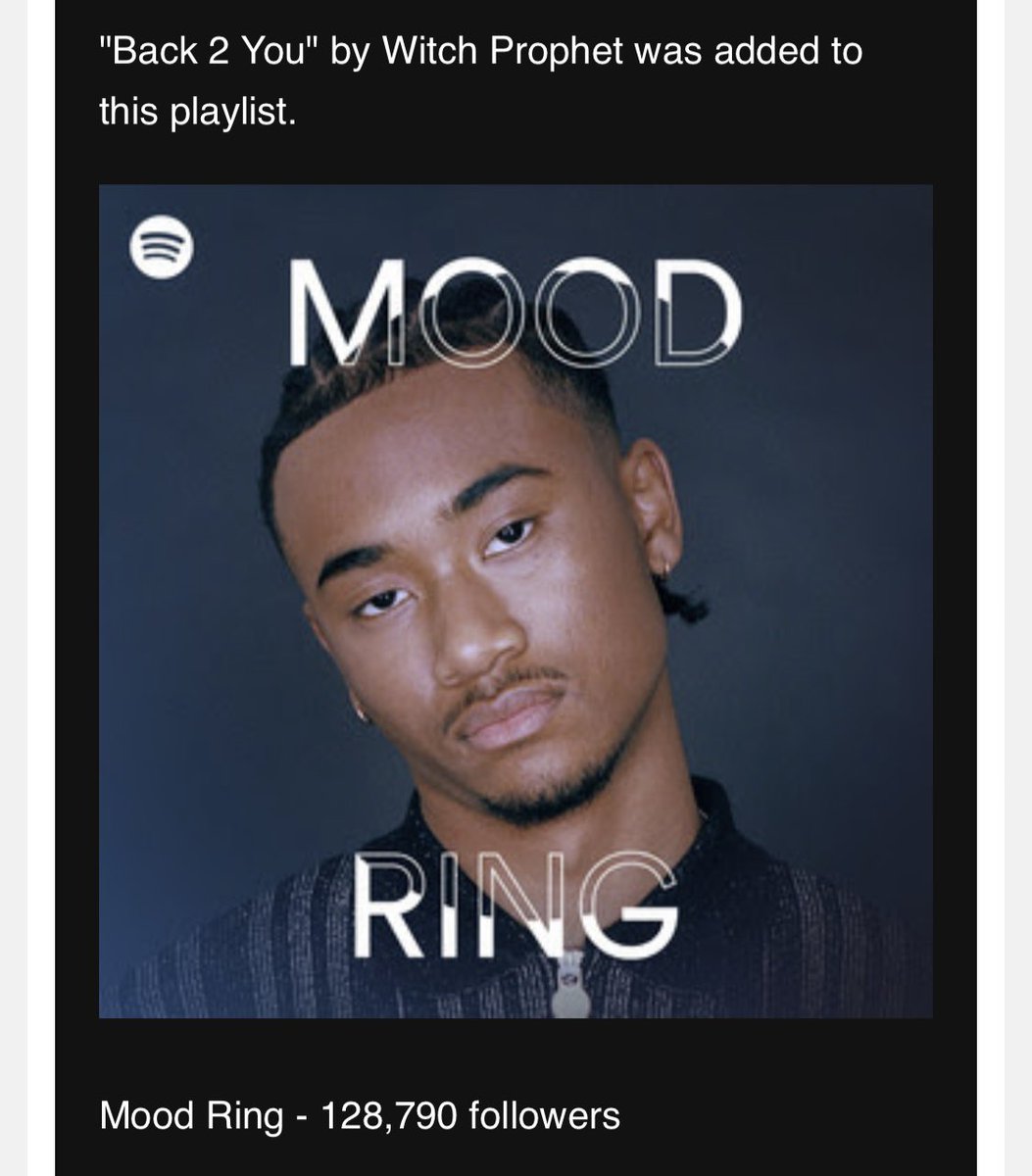 WitchProphet's tweet photo. Oh shit! THANK YOU @Spotify @SpotifyCanada for your continued support of my newest track #Back2You produced by #BoyGolden ๐ฆ๐ https://t.co/e9yDwtm8h9
