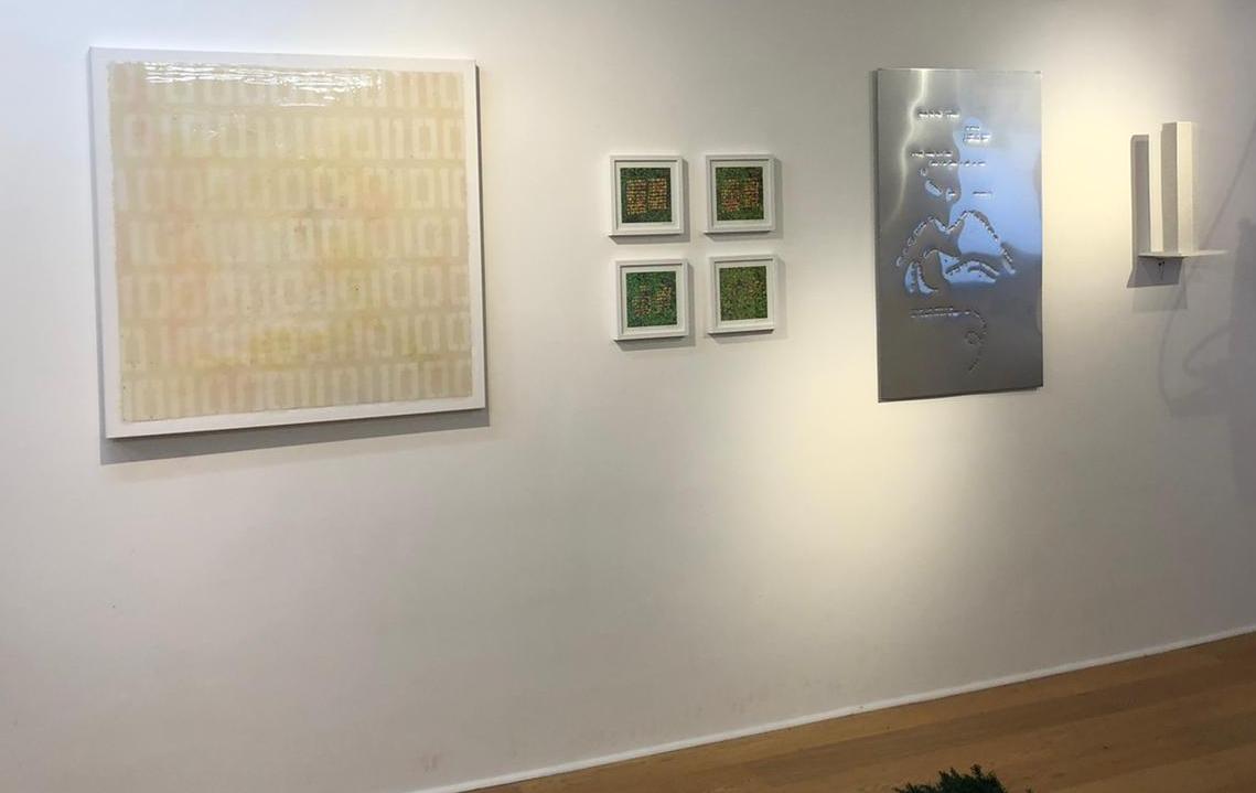 sashastiles's tweet photo. @justinaversano I do! And so do many of the poets featured in the current show #POEMOBJKT curated by @avant_galerie Paris w/@objktcom. I have a #AncientBinary painting + NFT in the show, plus a set of 4 #AnalogBinaryCode prints + NFTs + rights to reproduce the site-specific install. https://t.co/owaWrkOQRs
