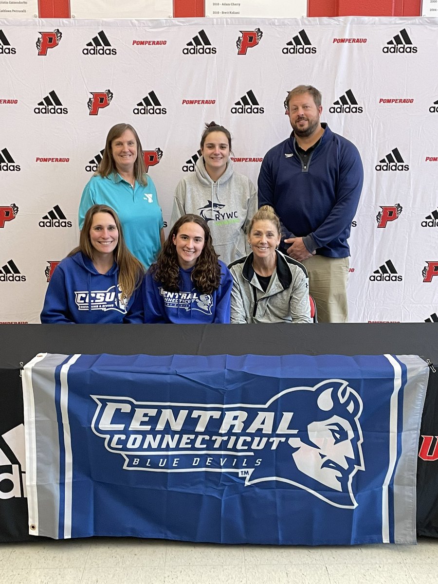 Pomperaugsports's tweet photo. Congratulations to Pomperaug’s Maggie Rutledge who signed her NLI to swim at Central Connecticut State University next year! https://t.co/ulX7r4n6Ma