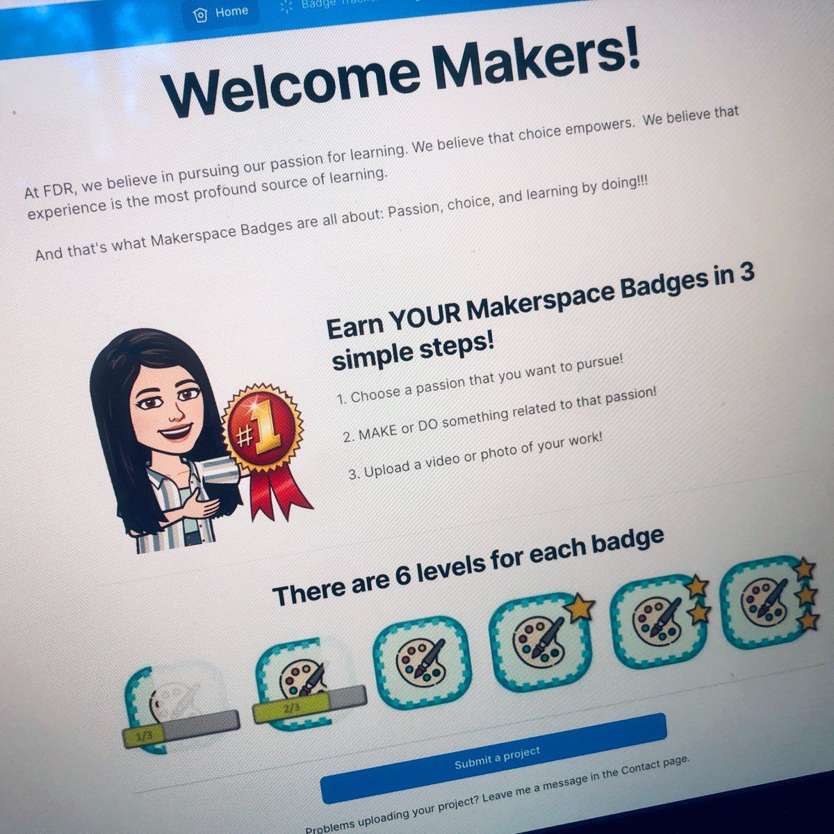 puppoperfumo's tweet photo. Excited to see this project coming to life. The Makerspace Badges! An idea I had in mind for a few years, and it's finally a reality! Both in web and mobile app format 🤩🤩 #FDRrocks #makerspace #makered #badges https://t.co/5EgWoHryWx