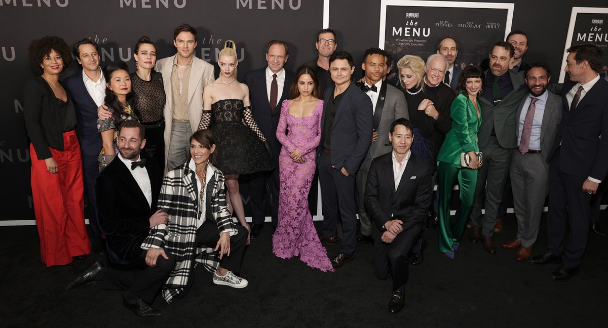 TheMenuFilm's tweet photo. They walked. They served. They ate. #TheMenuFilm NYC premiere was MADNESS. In theaters this Friday! https://t.co/cZXS0feTZ4
