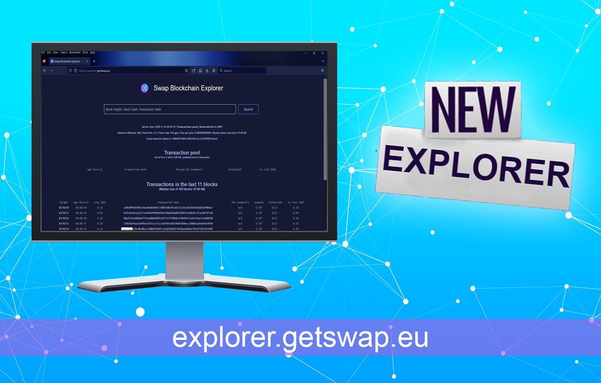 Swap_Community's tweet image. $XWP has a new explorer. Check it out on our new website getswap.eu. #Privacy! It&apos;s Swap.