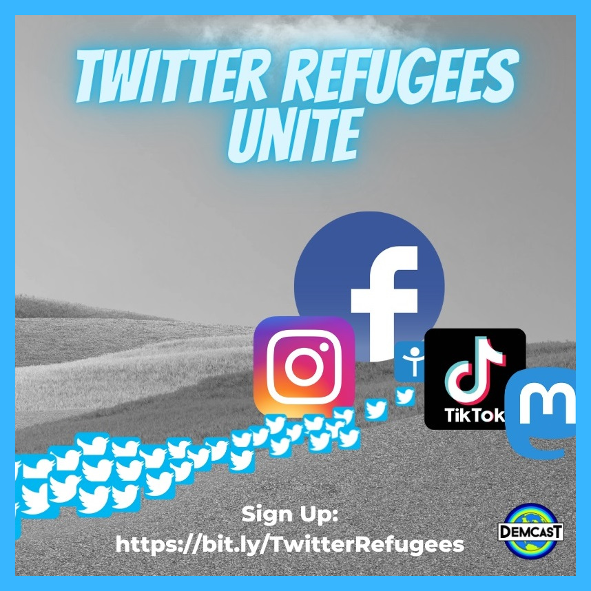 NickKnudsenUS's tweet image. OK - here we go!

We're gonna keep our pro-democracy coalition together in the event that Twitter goes dark.

DemCast will work to reconnect the Twitter resistance community on the platforms y'all disperse to. #TwitterRefugeesUnite

Sign Up: bit.ly/TwitterRefugees

Pass it on.