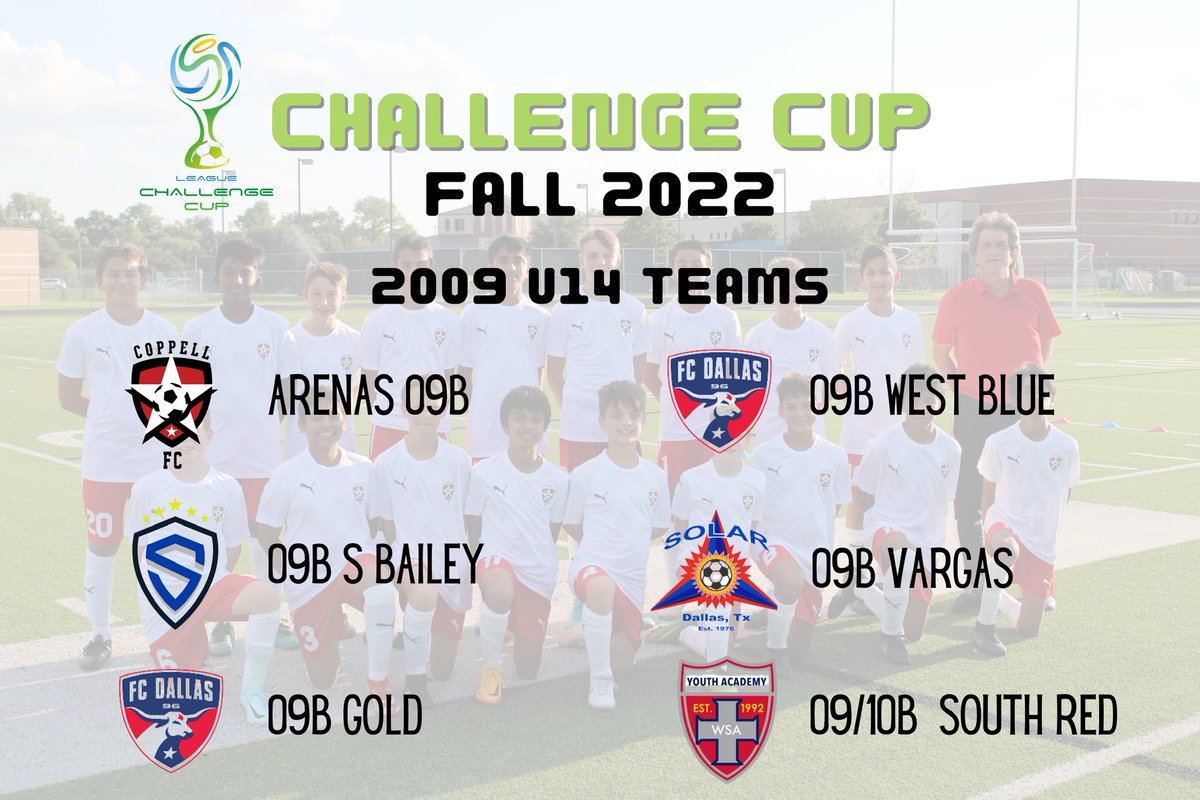 #FallChallengeCup22 is around the corner now! And as we expected it's going to be a great Cup, amazing teams that we are going to play against, we are ready for it!! Nov. 18th to 20th.

#CoppellArenas09B
#CoppellSoccer #CoppellFC #NorthTexasSoccer #socceryouth  #OneTeamOneGoal