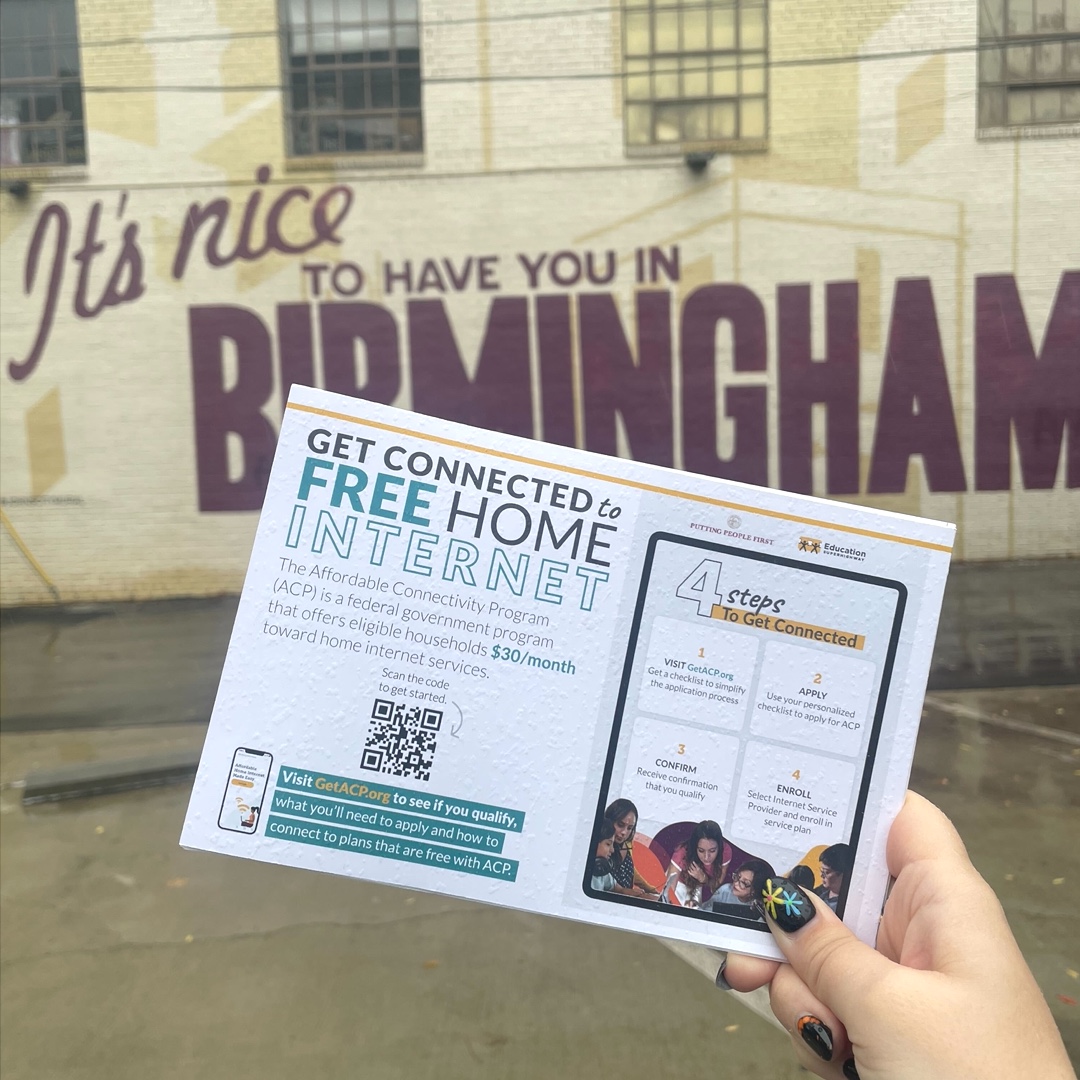 We are excited to partner with the @cityofbhamal on the Connect99 initiative to ensure all eligible households in the 99 neighborhoods are aware of the Affordable Connectivity Program and have the support they need to enroll. #Connect99 #getACP #digitaldivide