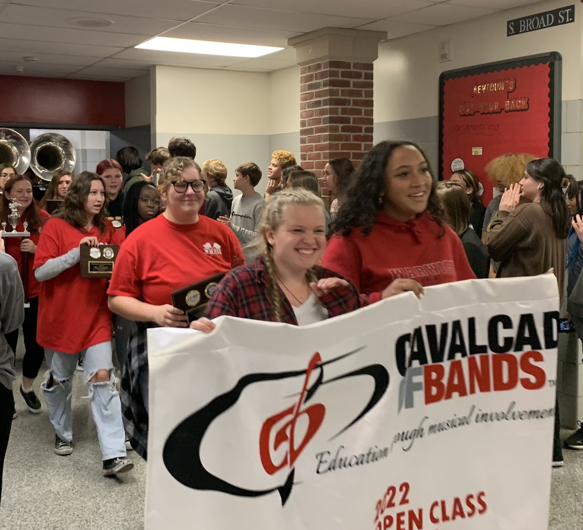 WarwickPR's tweet photo. Celebratory parade for our amazing band during flex today!

***UPDATE*** The celebratory community parade for the marching band has been postponed due to weather. It has been rescheduled for Monday, November 21st at 5:00PM. https://t.co/XlBOMABZ8Y