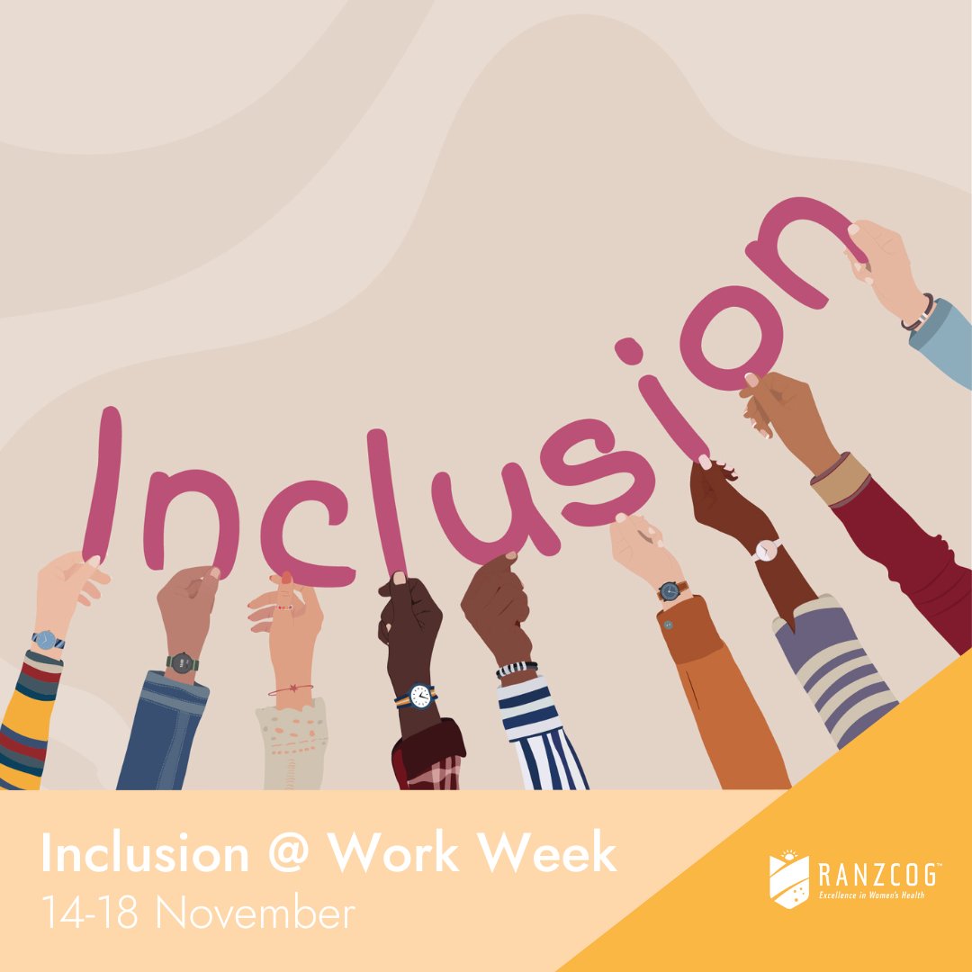 ranzcog's tweet image. Inclusion at Work Week 2022 is Diversity Council Australia’s inaugural week-long celebration of diversity and inclusion in Australian workplaces, running from 14 to 18 November. RANZCOG is proud to be participating in #InclusionAtWorkWeek.