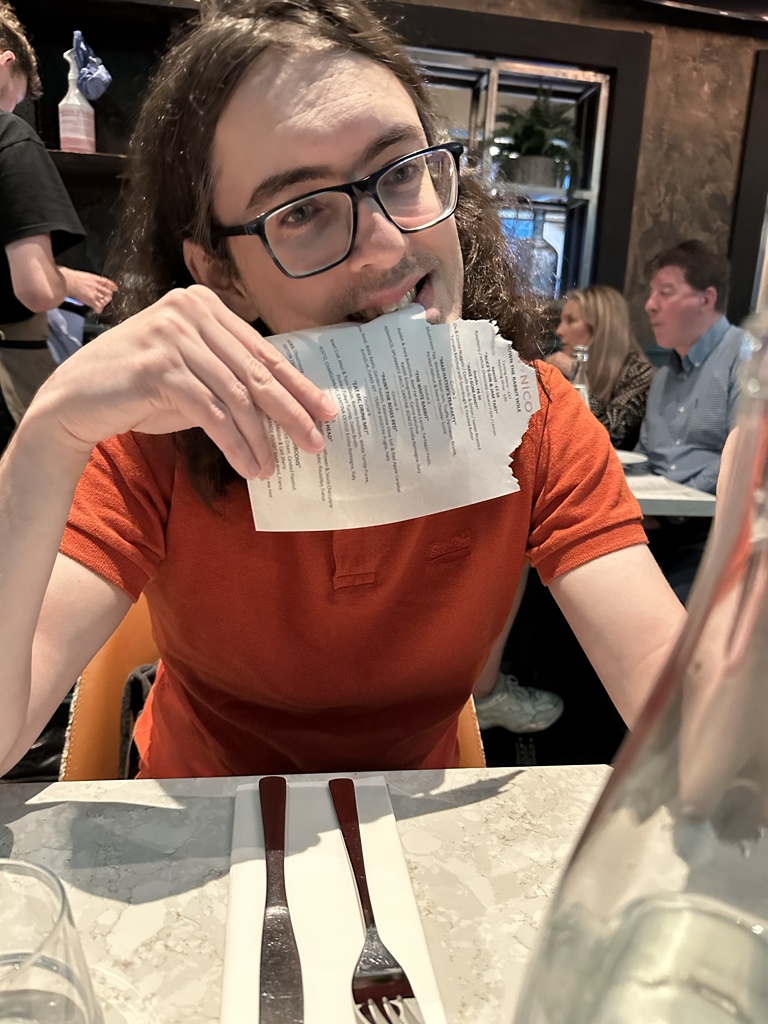 duncanstevenson's tweet photo. When you go for dinner when @alexjprice is really hungry. 😂 #SixByNico https://t.co/AfQAOoLCpW