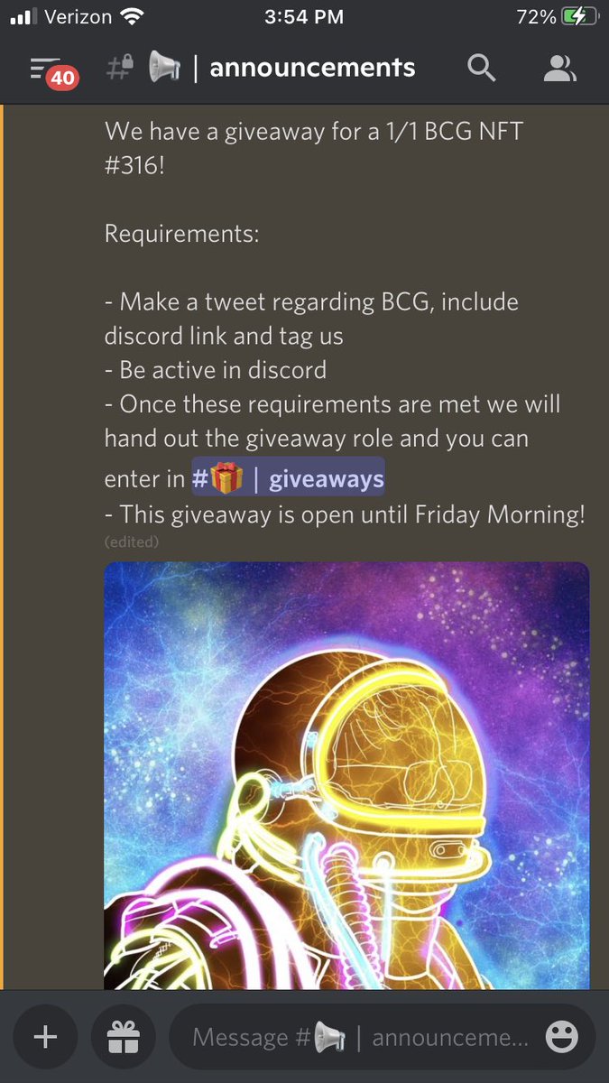 🚨🚨🚨ATTENTION🚨🚨🚨 

We are giving away our OG 1/1 in discord. Join and get the role for a chance to win! 12 more mints that will be added to wave 2 rewards and more 1/1s coming soon 👀 #MintingNow #NFTGiveaway #NFTFam