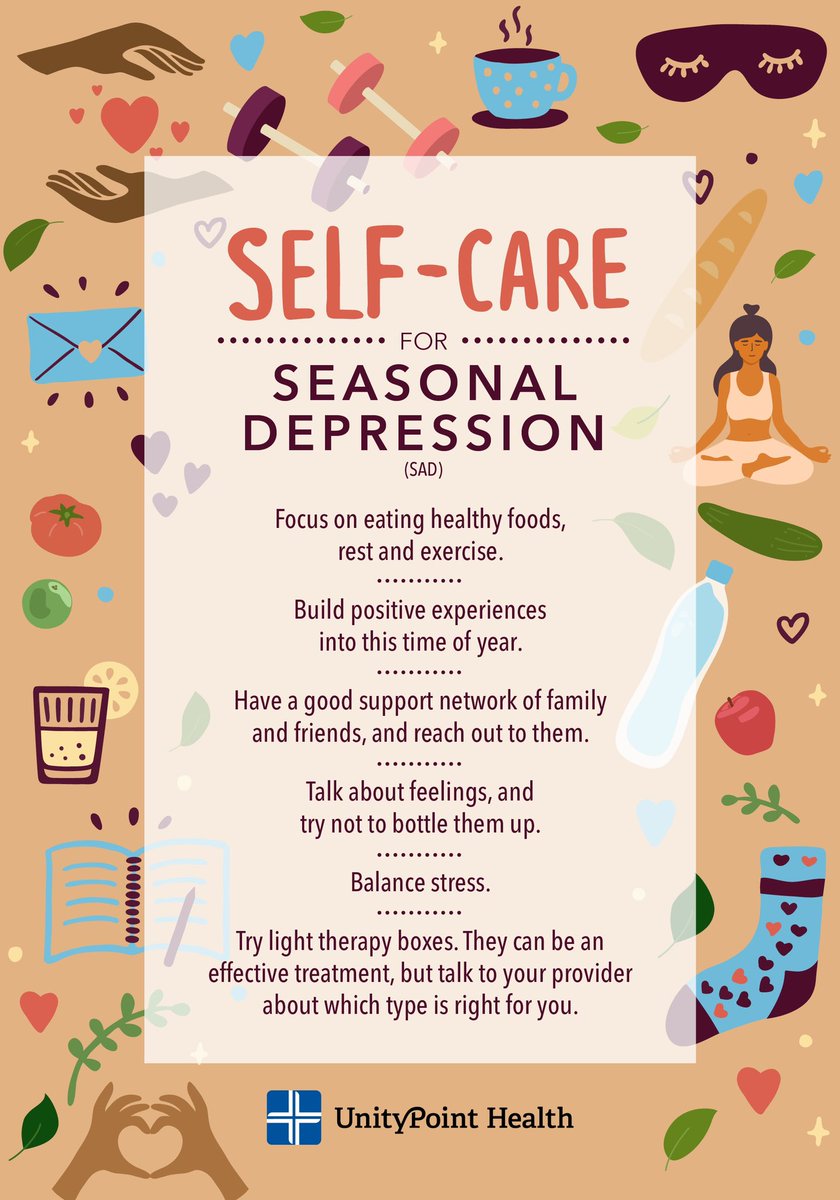 TheFutureLCSW's tweet photo. With the seasonal changes and colder weather comes, Seasonal Depression. A lot of people suffer from this so here are some tips and ways to keep happy! 🥶❄️😁 #506foundations https://t.co/7qKhPtG7fk