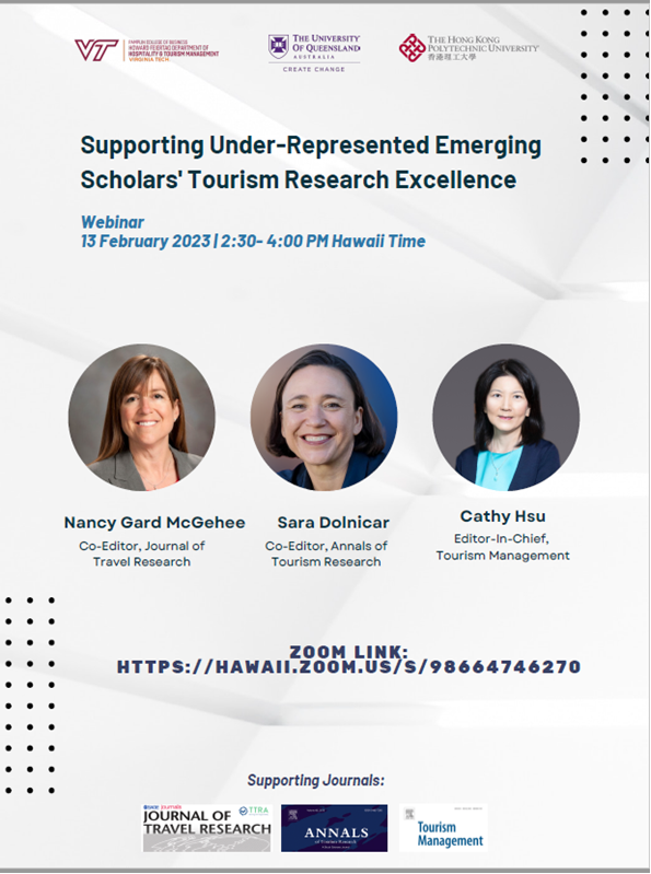 You would like to publish your brilliant #tourismresearch in high quality journals, but lack mentoring &amp; support?

<a href="/AnnTourRes/">Annals of Tourism Research journals</a>, the Journal of Travel Research and Tourism Management are joining forces in offering guidance.

If you can't join us, you can watch the recording later.