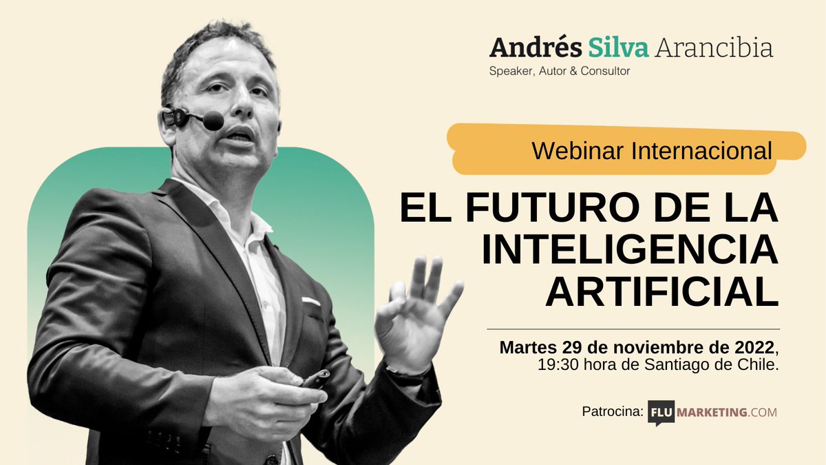andressilvaa's tweet photo. WEBINAR INTERNACIONAL. Martes 29 de noviembre de 2022, 19:30 hora de Santiago de Chile. Reserva tu cupo aquí: 👇https://t.co/yni9aFsRZ9 https://t.co/ziT086jqi9