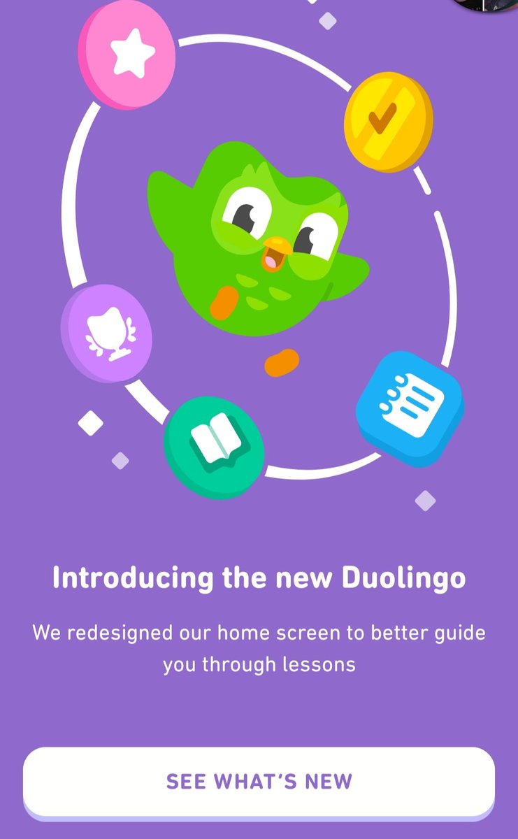 Monarch1870's tweet photo. Thanks I hate it #duolingoupdate #Duolingo https://t.co/DzFWCYzMkD