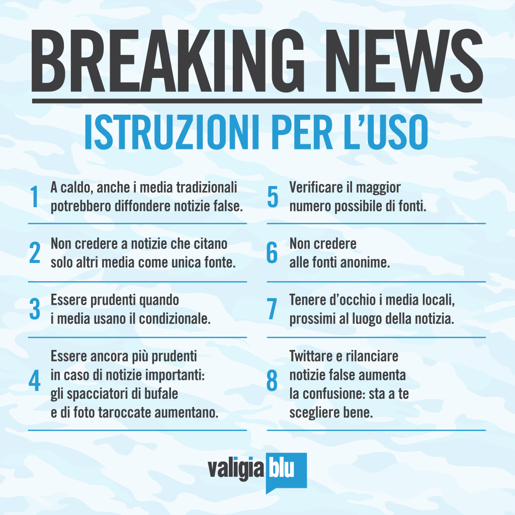 Quando iniziano a diffondersi notizie non ancora del tutto confermate e assistiamo in diretta a eventi di grossa portata come i missili che hanno colpito la Polonia, vale sempre la pena ricordare questi consigli > Breaking News - Istruzioni per l'uso 👇
valigiablu.it/manuale-soprav…
